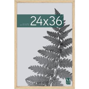 MCS Studio Gallery 24x36 Poster Frame Natural Woodgrain Engineered Wood, Vertical & Horizontal Wall Hanging Large Picture Frame for Photos, Posters & Art Prints (1-Pack)