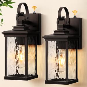 VIANIS 2 Pack Dusk to Dawn Outdoor Wall Sconce, Oil Rubbed Bronze Farmhouse Exterior Lighting Fixtures Wall Mount for House, 100% Aluminum Waterproof Outside Porch Light for Garage Patio