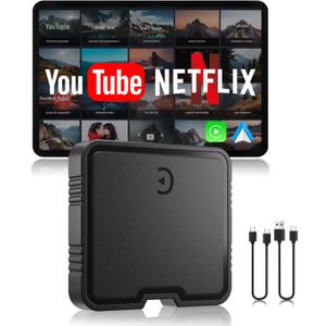 Wireless CarPlay Adapter, 2025 Upgrade Support Netflix/YouTube/TF Card Plug & Play Dongle with Apple Car Play Wireless Adapter Android Auto Wireless Adapter for Cars from 2015&iPhone iOS10+