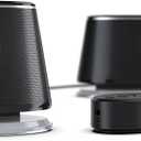 Amazon Basics Bluetooth Computer Speakers with USB 3.0, LED Blue Lighting, Volume Control, USB Powered, Set of 2