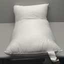 100% Cotton Bed Pillows - King Size Set of 2 - Breathable Cotton Cover - Soft, Comfy Down Alternative for Back & Stomach Sleepers - Low Density, Low Loft Support & Machine Washable - 20" x 40" (White)