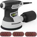 NARBELL Orbital Sander 3.0AMP(360W),14000RPM Random Orbit Sander Tool with 6 Variable Speeds, 5" Electric Palm Sander Kit with Dust Bag,15pcs Sandpapers for Woodworking & Sanding, Light Gray
