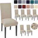 Aertiavty Chair Covers for Dining Room Set of 6 Kitchen Chair Seat Covers, Dining Room Chair Covers Chair Slipcover Parsons Chair Covers, Taupe