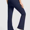Women's Fleece Lined Pants with Pockets High Waist Thermal Flare Leggings Hiking Yoga Pants for Winter Cold Weather (L)
