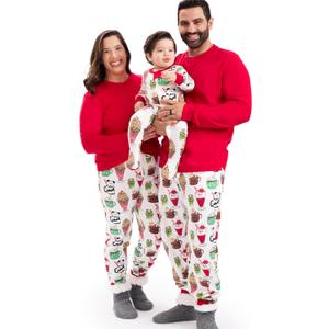 HonestBaby Family Matching Holiday Pajamas 100% Organic Cotton for Men, Women, Kids, Toddlers, Baby Boys, Girls, Unisex, Pets (24 Months, Snow Shakes)