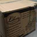 Liberty Garden Residential Grade Four Wheel 250 Foot Capacity Steel Frame Water Hose Reel Cart with Basket for Backyard, Garden, or Home, Brown, Bronze