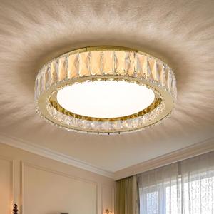 15 Inch Gold Dimmable Crystal LED Flush Mount Ceiling Light
36W, 5CCT, 3000K-6000K Chandelier Modern Round Luxury Light Fixtures for Living Room, Kitchen, Hallway, Bedroom