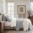 EVERGRACEHOME 100% Cotton Box Stitch Quilt Bedding Set Queen Size 3 Pieces, Garment-Washed Lightweight Soft Cozy Coverlet, Quilted Bedspread Sets with 2 Shams for All Season, Fog Gray | Box Stitch Design, 100% Cotton, Soft, Oversized, Pre Washed, Oeko-Tex Certified, Full/Queen