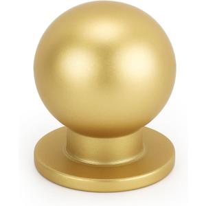 Haliwu 30 Pack Solid Brass Cabinet Knobs 1 Inch Gold Round Drawer Knobs for Kitchen Bathroom Bedroom