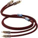 TODN Audiophile RCA to RCA Audio Cable with 4-Core-OFC Shielded RCA Stereo Cables for HiFi Home Theater (1.64ft/0.5m, 1 Pair)
