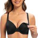 MELENECA Women's Full Coverage Underwire Support Plus Size Breastfeeding Nursing Bra (34G, Black-convert)