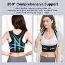 Fit Geno Invisilite Posture Corrector for Women, Adjustable Back Brace for Hunchback Slouching, Upper Back Neck Shoulder Pain Relief, Lightweight Discreet Under Clothes, Large (Black)