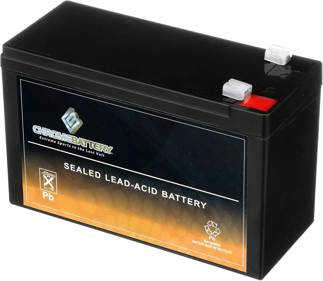 CB CHROMEBATTERY 12V 7AH Maintenance-Free Battery for UPS, Solar Power, Electric Toys, Emergency Lights, and More - Spade (F1) Terminal