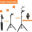 Folding Guitar Stand, Auto-Lock Bass Guitar Stand, Portable Electric Guitar Stand,Adjustable Heights Bass Stand for Stage, Travel, Studio