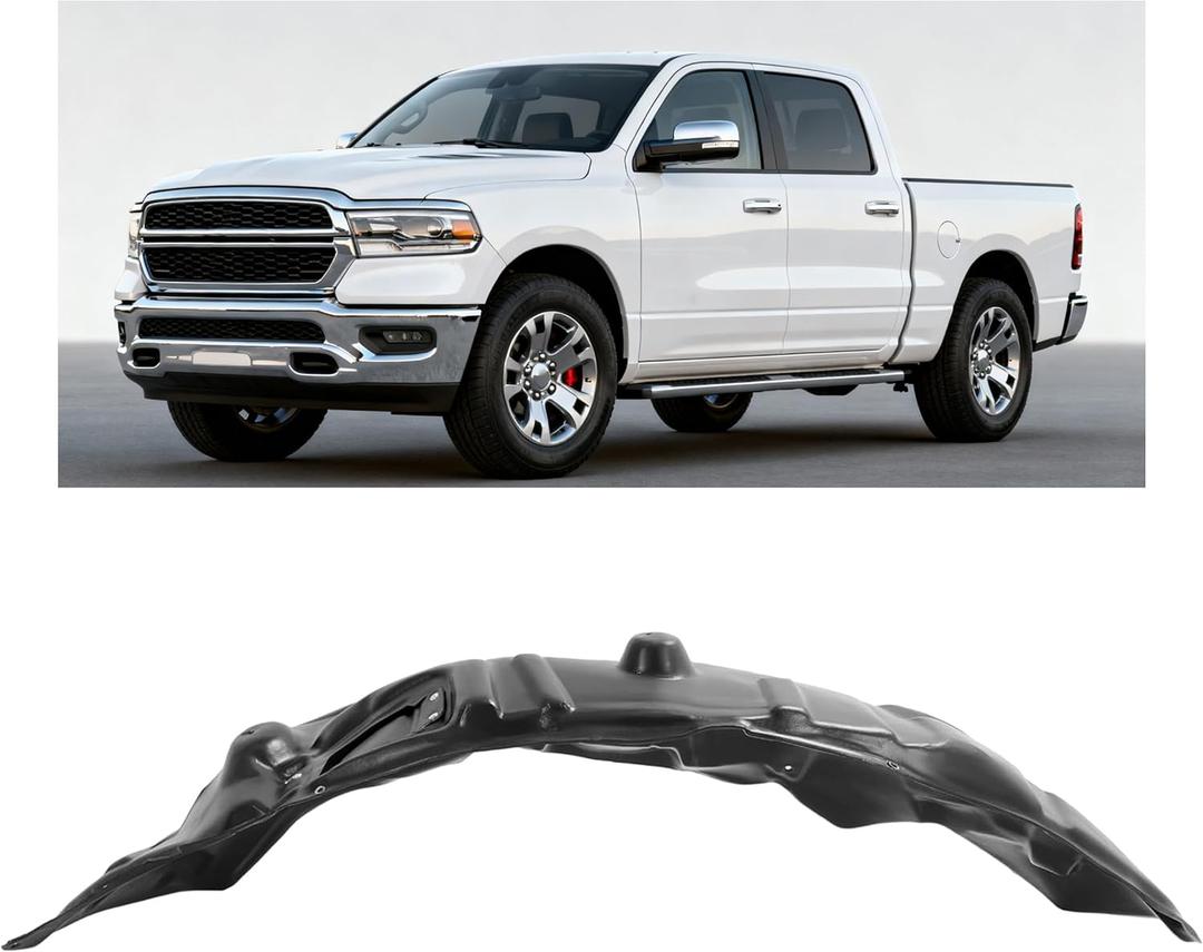 Front Left Fender Liner Inner Panel Compatible with 2009-2018 Dodge Ram 1500 2019-2024 Ram 1500 Classic Replacement for 68110687AE CH1248152 Driver Side Wheel Liner Splash Shield