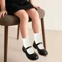 5 Pairs White Dressy Textured Short Socks Scallop Top Ankle Socks Premium Combed Cotton Cute Ruffle Stokings for Girls Casual Office Gifts Choice (White)