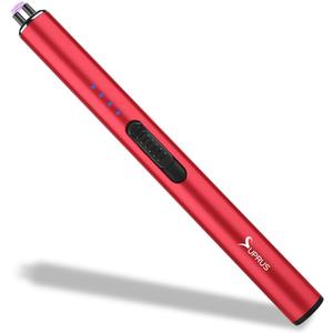 SUPRUS Electric Arc Windproof Flameless USB Rechargeable Lighter with Safety Lock for Candle (Red) (Pack of 1)
