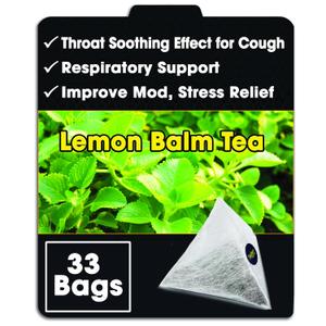 Lemon Balm Tea Bags Pyramid with String - Premium Lemon Balm Herb (Melissa Officinalis) - Health Herbal Tea, Delicate of Lemon & Mint