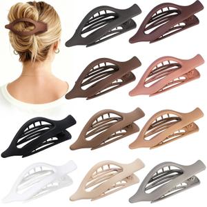 10 Pcs Flat Hair Clips for Women French Concord Claw Clips for Thick and Thin Hair Claw Clips Duck Billed Barrettes Hair Accessories for Women and Girls (Basic)