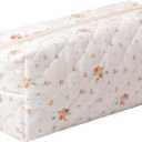 Pencil Case Floral Cute Pencil Case Student Pen Pouch Makeup Pouch Cute Flower Office College Cosmetic Makeup Bag Organizer Large (floret)