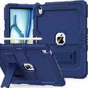 OKP Case for New iPad Air 13 inch M3 (2025), for iPad Air 13-inch M2 (2024), Heavy Duty Shockproof Rugged iPad Air 13'' Protective Cover with Pencil Holder & Built-in Stand, Navy Blue