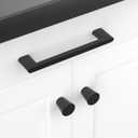homdiy 25 Pack Matte Black Cabinet Pulls 6-1/4 inch Hole Center Kitchen Drawer Handles for Dresser Cupboard Living Room