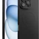 ZhyzRhsm Designed for iPhone 16 Pro Max Case Silicone Compatible with Magsafe, Camera Lens Protector, Military Grade Shockproof Protective, Rectangle Magnetic Phone Case for iPhone 16 Pro Max Black