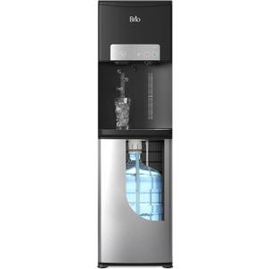 Brio ICE 420 Water Cooler Dispenser for 5 Gallon Bottle with Ice Maker, Bottom Load | UV Self Cleaning Technology, Night Light, Child Safety Lock & 2X Fast Dispense | Black & Stainless