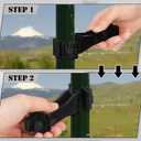Outus 50 Pcs Reversed Extender Insulator Snap Fit T Post Insulators for Electric Fence Wire for Yard Agricultural Ranchers Farm Fence (Black)
