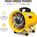 12 Inch High-Veelocity Portable Utlity Blower Fan 16-Foot Vinyl Hose | 2645CFM Heavy Duty Cylinder Axial Fan | Exhaust Fan Ventilator for Basements,Workshops,Warehouse|ETL‑listed