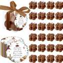 MTLEE 24 Sets Cowboy Baby Shower Favors Small Bubble Candle Baby Shower Favors for Guests Tea Candles Bulk with Stylish Ribbons Cards Gifts Party Decorations (Brown, Cowboy)