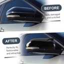 BOYUER Horn Door Mirror Covers,Glossy Black Adhesive Rearview Side Mirror Covers Caps For Ford 2020-2024 Explorer Accessories，Not Fit 2025 Explorer【With turn signal】