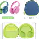 Portable Headphone Case for ICLEVER BTH 20, Travel Carrying Pink Hard EVA Over Ear Headphone Case with Mesh Pocket Storage Cable