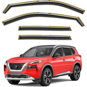 in-Channel Window Rain Guards Fit for Nissan Rogue 2021 2022 2023 2024 2025 2026, Extra Durable Window Visors Window Deflectors Vent Visors Vent Shades Car Accessories-4 pcs