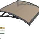 32x48 Window Door Awning Exterior,Polycarbonate Outdoor Overhang Canopy Shelter,UPF 50+ UV Rain Snow Sun Protection,Spliced Overdoor Awnings for Outside,Porch,Patio,Deck or House Entrance
