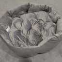 Made4Pets Cat Beds for Indoor Cats - Dog Beds for Small Dogs, Round Pet Bed for Puppy and Kitten, Washable Dog Bed with Anti-Slip Bottom, Removable Dual-Fabric Cushion for All Season, Gray