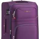 Softside Expandable Luggage with 4 Spinner Wheels, Durable Carry-On Luggage Suicase (Purple, 21-Inch)