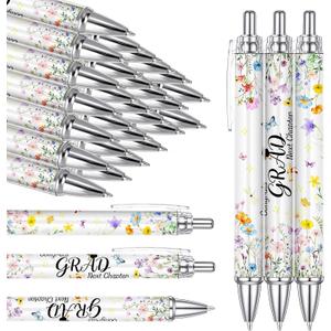 Sabary 24 Pcs Graduation Party Favors Graduation Ballpoint Pens Bulk Wildflower Floral Cute Flower Pen Class of 2026 Appreciation Gift for Women Teacher Office Home Supplies