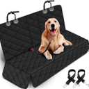 Yuntec Dog Car Seat Cover, Back Seat Cover for Dogs Pet Car Seat Protector Waterproof Bench Car Seat Cover, Non-Slip Reat Seat Cover fits Middle Armrest for Most Cars Trucks SUVs - Black