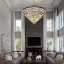 Wellmet Large Crystal Chandelier, 48’’ Black Farmhouse Luxury Chandelier, Black, 48 inch 