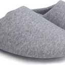 ofoot Women's Memory Foam Cotton House Slippers for Summer - Comfortable, Washable Indoor Bedroom Shoes with Non-Slip Rubber Outsoles (9-10, Grey)