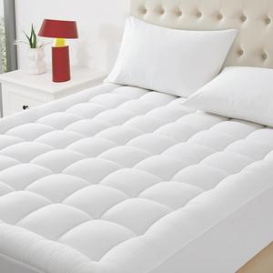Mattress Pad Pillow Twin Size Pillow Top - Extra Thick Padded Mattress Pad & Protector, Breathable Fitted Deep Pocket 8-21, Ultra Soft & Supportive