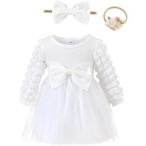 Toddler Baby Girl Dress Infant Girl Clothes Outfits Tulle Dresses Princess Wedding Dress for Baby Girls 3M to 3 Year