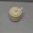 ONTUBE Ceramic Sugar Bowl with Lid and Spoon 12oz (beige)