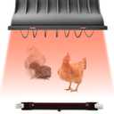 JUSONEY Chicken Coop Heater for Chicks,Brooder Heater with 2pcs Heat Lamp(250W and 175W),Adjustable Temp & Height Chicken Brooder Box Supplies for Chicken Livestock Dogs Sheep Pets