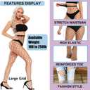 4 x akiido Fishnet Stockings for Women, Black Fishnets Tights Thigh High Stockings Pantyhose, Plus Size Fits All (Black)