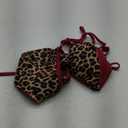MakeMeChic Women's Leopard Print Bikini Set Spaghetti Strap Backless Tie Side Swimsuits Beachwear, Small