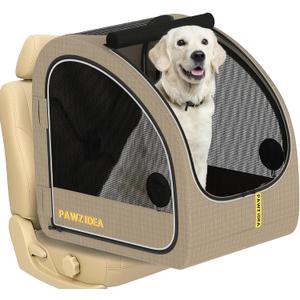 PAWZIDEA Portable Dog Crate for Car Travel, Medium & Large Dogs Up to 80lbs