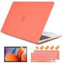 DONGKE Compatible with MacBook Air 13 inch Case 2021 2020 2019 2018 Release Model: M1 A2337 A2179 A1932, Matte Hard Case Cover for MacBook Air 13 inch with Retina Display Fits Touch ID - 
Living Coral