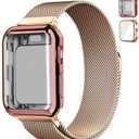 Magnetic Band and Case for Apple Watch Band 40mm 41mm 38mm 44mm 45mm 46mm 42mm Women/Men,Stainless Steel Milanese Loop Bracelet Strap with Cover Combo iWatch series 10 9 8 7 6 5 4 3 SE Ultra/2 49mm